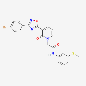 molecular formula C22H17BrN4O3S B2601475 2-{3-[3-(4-bromophenyl)-1,2,4-oxadiazol-5-yl]-2-oxo-1,2-dihydropyridin-1-yl}-N-[3-(methylsulfanyl)phenyl]acetamide CAS No. 1105223-28-6