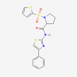 N-(4-phenylthiazol-2-yl)-1-(thiophen-2-ylsulfonyl)pyrrolidine-2-carboxamide