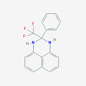molecular formula C18H13F3N2 B2601484 2-Phenyl-2-(trifluoromethyl)-1,3-dihydroperimidine CAS No. 2413868-80-9
