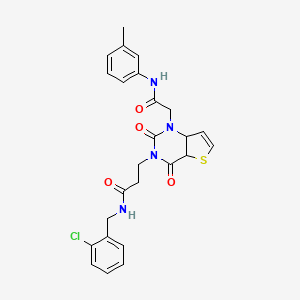 N-[(2-chlorophenyl)methyl]-3-(1-{[(3-methylphenyl)carbamoyl]methyl}-2,4-dioxo-1H,2H,3H,4H-thieno[3,2-d]pyrimidin-3-yl)propanamide