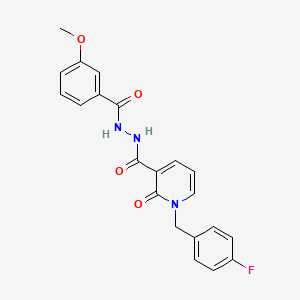 1-(4-fluorobenzyl)-N'-(3-methoxybenzoyl)-2-oxo-1,2-dihydropyridine-3-carbohydrazide