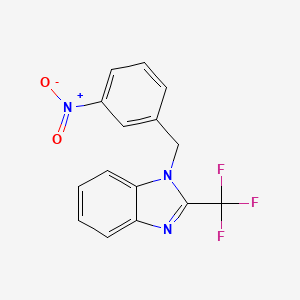 molecular formula C15H10F3N3O2 B2601490 1-(3-硝基苄基)-2-(三氟甲基)-1H-1,3-苯并咪唑 CAS No. 478030-52-3