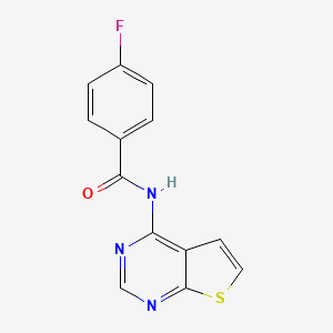 4-fluoro-N-(thieno[2,3-d]pyrimidin-4-yl)benzamide