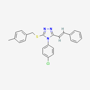 molecular formula C24H20ClN3S B2601495 4-(4-chlorophenyl)-3-[(4-methylphenyl)methylsulfanyl]-5-[(E)-2-phenylethenyl]-1,2,4-triazole CAS No. 551920-93-5