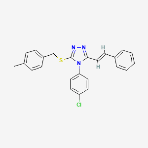 molecular formula C24H20ClN3S B2601495 4-(4-氯苯基)-3-[(4-甲苯基)甲硫烷基]-5-[(E)-2-苯乙烯基]-1,2,4-三唑 CAS No. 551920-93-5