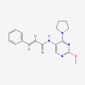 molecular formula C18H20N4O2 B2601496 N-(2-methoxy-4-(pyrrolidin-1-yl)pyrimidin-5-yl)cinnamamide CAS No. 1798413-94-1