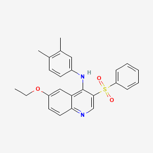 molecular formula C25H24N2O3S B2601500 N-(3,4-二甲苯基)-6-乙氧基-3-(苯磺酰基)喹啉-4-胺 CAS No. 895643-28-4