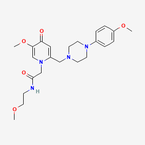 2-(5-methoxy-2-((4-(4-methoxyphenyl)piperazin-1-yl)methyl)-4-oxopyridin-1(4H)-yl)-N-(2-methoxyethyl)acetamide
