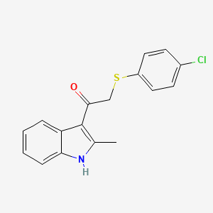 molecular formula C17H14ClNOS B2601521 2-(4-chlorophenyl)sulfanyl-1-(2-methyl-1H-indol-3-yl)ethanone CAS No. 496022-95-8