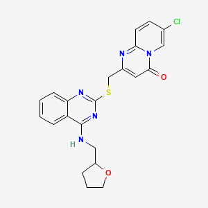 7-Chloro-2-[[4-(oxolan-2-ylmethylamino)quinazolin-2-yl]sulfanylmethyl]pyrido[1,2-a]pyrimidin-4-one
