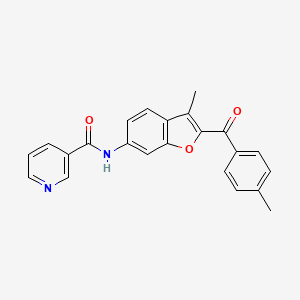 N-[3-methyl-2-(4-methylbenzoyl)-1-benzofuran-6-yl]pyridine-3-carboxamide