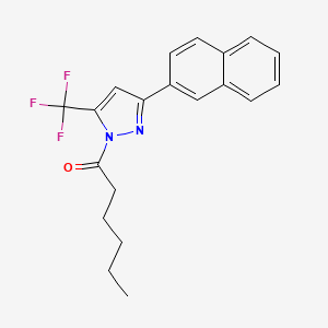 1-(3-(2-Naphthyl)-5-(trifluoromethyl)pyrazolyl)hexan-1-one