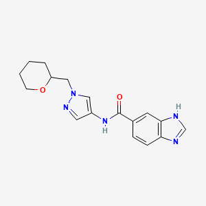 N-(1-((tetrahydro-2H-pyran-2-yl)methyl)-1H-pyrazol-4-yl)-1H-benzo[d]imidazole-5-carboxamide