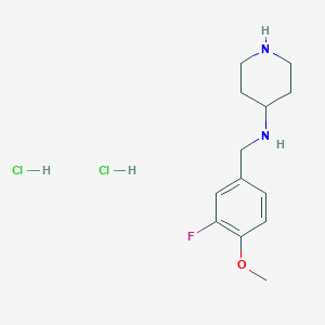 molecular formula C13H21Cl2FN2O B2601538 N-(3-Fluoro-4-methoxybenzyl)piperidin-4-amine dihydrochloride CAS No. 1349708-98-0