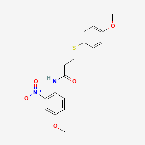 molecular formula C17H18N2O5S B2601543 N-(4-甲氧基-2-硝基苯基)-3-((4-甲氧基苯基)硫代)丙酰胺 CAS No. 941902-74-5