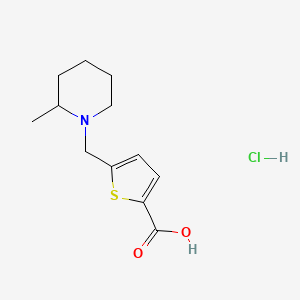 5-[(2-Methylpiperidin-1-yl)methyl]thiophene-2-carboxylic acid hydrochloride