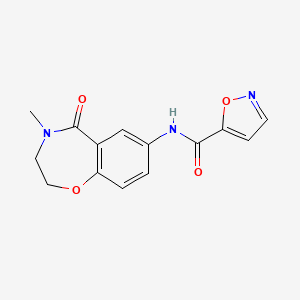molecular formula C14H13N3O4 B2601552 N-(4-methyl-5-oxo-2,3,4,5-tetrahydrobenzo[f][1,4]oxazepin-7-yl)isoxazole-5-carboxamide CAS No. 1210194-09-4