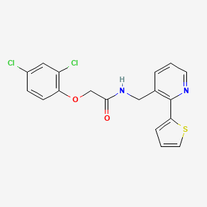 2-(2,4-dichlorophenoxy)-N-((2-(thiophen-2-yl)pyridin-3-yl)methyl)acetamide