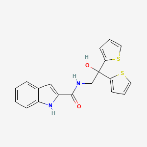 molecular formula C19H16N2O2S2 B2601562 N-[2-hydroxy-2,2-bis(thiophen-2-yl)ethyl]-1H-indole-2-carboxamide CAS No. 2097916-34-0