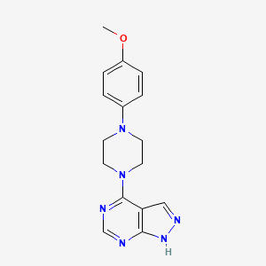 molecular formula C16H18N6O B2601567 4-(4-(4-methoxyphenyl)piperazin-1-yl)-1H-pyrazolo[3,4-d]pyrimidine CAS No. 1021059-88-0