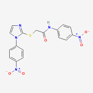 N-(4-nitrophenyl)-2-((1-(4-nitrophenyl)-1H-imidazol-2-yl)thio)acetamide