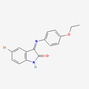 molecular formula C16H13BrN2O2 B2601581 3-(Aza(4-ethoxyphenyl)methylene)-5-bromoindolin-2-one CAS No. 882833-42-3