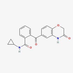 molecular formula C19H16N2O4 B2601583 N-cyclopropyl-2-(3-oxo-4H-1,4-benzoxazine-6-carbonyl)benzamide CAS No. 439107-32-1
