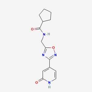 N-((3-(2-oxo-1,2-dihydropyridin-4-yl)-1,2,4-oxadiazol-5-yl)methyl)cyclopentanecarboxamide