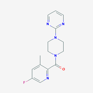 molecular formula C15H16FN5O B2601599 2-[4-(5-Fluoro-3-methylpyridine-2-carbonyl)piperazin-1-yl]pyrimidine CAS No. 2415622-17-0