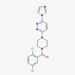 molecular formula C18H16Cl2N6O B2601601 （4-(6-(1H-咪唑-1-基)吡哒嗪-3-基)哌嗪-1-基)(2,5-二氯苯基)甲苯酮 CAS No. 1705688-83-0