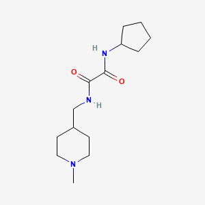 molecular formula C14H25N3O2 B2601602 N1-cyclopentyl-N2-((1-methylpiperidin-4-yl)methyl)oxalamide CAS No. 953175-35-4