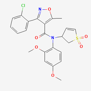 molecular formula C23H21ClN2O6S B2601606 3-(2-chlorophenyl)-N-(2,4-dimethoxyphenyl)-N-(1,1-dioxido-2,3-dihydrothiophen-3-yl)-5-methylisoxazole-4-carboxamide CAS No. 852439-56-6