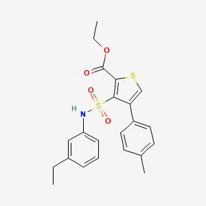 molecular formula C22H23NO4S2 B2601610 Ethyl 3-[(3-ethylphenyl)sulfamoyl]-4-(4-methylphenyl)thiophene-2-carboxylate CAS No. 959553-74-3