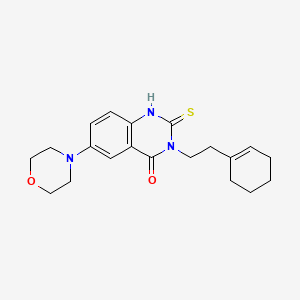 molecular formula C20H25N3O2S B2601612 3-[2-(cyclohexen-1-yl)ethyl]-6-morpholin-4-yl-2-sulfanylidene-1H-quinazolin-4-one CAS No. 689766-63-0