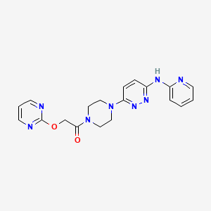 molecular formula C19H20N8O2 B2601621 1-(4-(6-(Pyridin-2-ylamino)pyridazin-3-yl)piperazin-1-yl)-2-(pyrimidin-2-yloxy)ethanone CAS No. 1251574-06-7