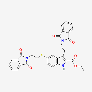 ethyl 3-[2-(1,3-dioxoisoindol-2-yl)ethyl]-5-[2-(1,3-dioxoisoindol-2-yl)ethylsulfanyl]-1H-indole-2-carboxylate