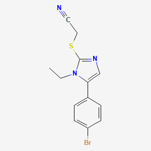 2-((5-(4-bromophenyl)-1-ethyl-1H-imidazol-2-yl)thio)acetonitrile