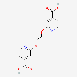 molecular formula C14H12N2O6 B2601648 2-{2-[(4-Carboxypyridin-2-yl)oxy]ethoxy}pyridine-4-carboxylic acid CAS No. 1384430-54-9