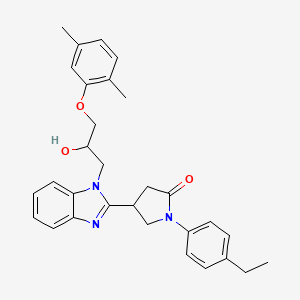 molecular formula C30H33N3O3 B2601653 4-{1-[3-(2,5-dimethylphenoxy)-2-hydroxypropyl]-1H-benzimidazol-2-yl}-1-(4-ethylphenyl)pyrrolidin-2-one CAS No. 1018163-37-5