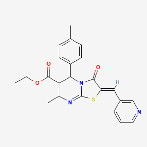 (Z)-ethyl 7-methyl-3-oxo-2-(pyridin-3-ylmethylene)-5-(p-tolyl)-3,5-dihydro-2H-thiazolo[3,2-a]pyrimidine-6-carboxylate