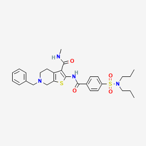 molecular formula C29H36N4O4S2 B2601664 6-苄基-2-[[4-(二丙基氨磺酰)苯甲酰]氨基]-N-甲基-5,7-二氢-4H-噻吩并[2,3-c]吡啶-3-甲酰胺 CAS No. 534552-84-6