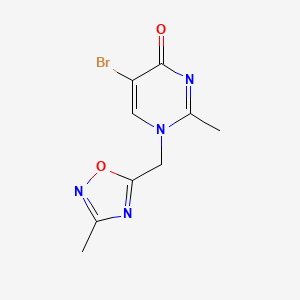 molecular formula C9H9BrN4O2 B2601670 5-溴-2-甲基-1-[(3-甲基-1,2,4-恶二唑-5-基)甲基]-1,4-二氢嘧啶-4-酮 CAS No. 1803607-00-2