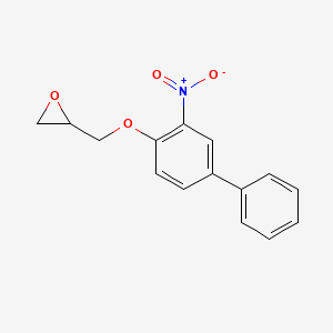 molecular formula C15H13NO4 B2601696 2-[(2-Nitro-4-phenylphenoxy)methyl]oxirane CAS No. 2411247-89-5