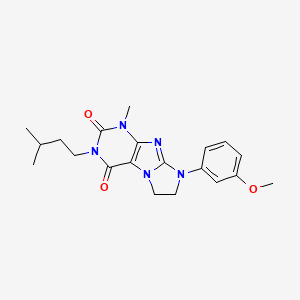 molecular formula C20H25N5O3 B2601700 6-(3-Methoxyphenyl)-4-methyl-2-(3-methylbutyl)-7,8-dihydropurino[7,8-a]imidazole-1,3-dione CAS No. 893948-47-5