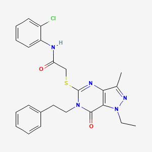 N~1~-(2-chlorophenyl)-2-[(1-ethyl-3-methyl-7-oxo-6-phenethyl-6,7-dihydro-1H-pyrazolo[4,3-d]pyrimidin-5-yl)sulfanyl]acetamide