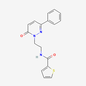 molecular formula C17H15N3O2S B2601705 N-(2-(6-oxo-3-phenylpyridazin-1(6H)-yl)ethyl)thiophene-2-carboxamide CAS No. 921825-34-5