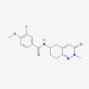 molecular formula C17H18FN3O3 B2601719 3-fluoro-4-methoxy-N-(2-methyl-3-oxo-2,3,5,6,7,8-hexahydrocinnolin-6-yl)benzamide CAS No. 2034509-92-5