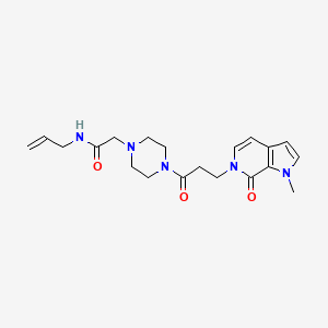molecular formula C20H27N5O3 B2601730 2-[4-[3-(1-Methyl-7-oxopyrrolo[2,3-c]pyridin-6-yl)propanoyl]piperazin-1-yl]-N-prop-2-enylacetamide CAS No. 2415513-54-9