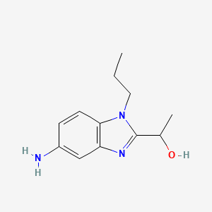 molecular formula C12H17N3O B2601735 1-(5-amino-1-propyl-1H-benzimidazol-2-yl)ethanol CAS No. 947013-14-1