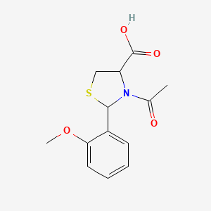 molecular formula C13H15NO4S B2601740 3-Acetyl-2-(2-methoxyphenyl)-1,3-thiazolidine-4-carboxylic acid CAS No. 1092935-87-9